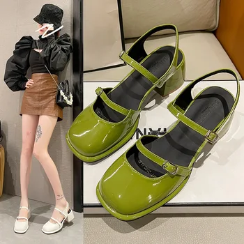 Нескользящие сандалии с круглым носком, Женская Повседневная летняя пляжная элегантная обувь 2023, Корейская модная обувь для вечеринок, Женский дизайн