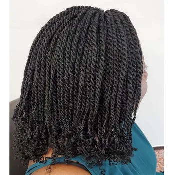 Новая коробка плетеных париков для чернокожих женщин, термостойкий вязаный крючком плетеный парик, Африканские синтетические волосы для плетения, короткий кудрявый парик с закруткой