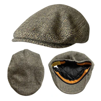 Новая шерстяная плоская кепка, Мужская шляпа таксиста для гольфа, кепка Gatsby Ivy, Ирландская охотничья шляпа, Берет водителя-газетчика, берет таксиста BLM440