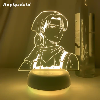 Новейший Акриловый 3D Светильник Levi Ackerman Attack on Titan для Домашнего Декора Комнаты, Детский Подарок Levi Ackerman LED Night Light Аниме