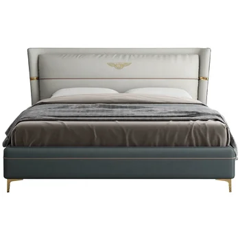 Новейший дизайнерский комплект мебели для спальни, роскошная современная кровать King Size для дома/отеля/виллы, спальный гарнитур