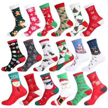 Новое поступление, рождественские носки с героями мультфильмов, Женские носки, хлопковые носки с Санта-Клаусом, Рождественская елка, носки с Новым годом, Рождественский подарок