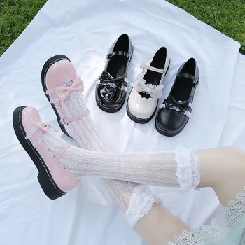 Новые Милые туфли с бантиком в Японском стиле JK, Униформа в стиле Лолиты, Весенне-осенняя студенческая Обувь в стиле колледжа Kawaii