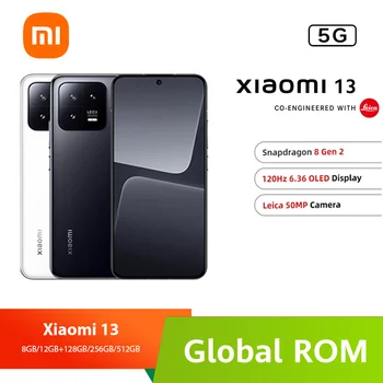 Новый мобильный телефон Xiaomi 13 MIUI 14 Snapdragon 8 Gen 2 54MP Тройная камера Сенсор IMX800 67W Быстрое зарядное устройство Mi 13