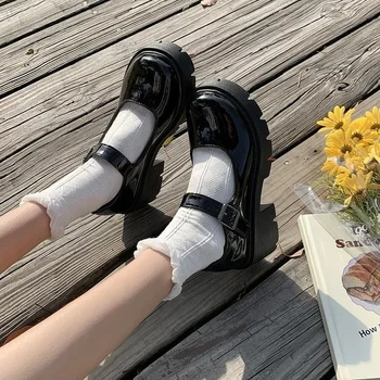 Обувь Kawaii Mary Jane, Японская униформа Jk, Студенческая обувь в стиле Лолиты, Обувь в стиле колледжа Харадзюку, Маленькие кожаные женские туфли на платформе