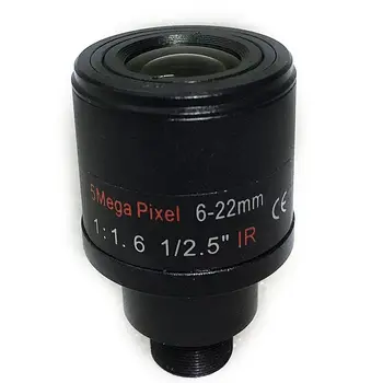 Объектив видеонаблюдения 1/2.5 дюймов 6-22 мм 5MP M12 крепление варифокальный объектив F1.6 Для 4MP/5MP CMOS/CCD сенсора Безопасности IP/AHD камеры