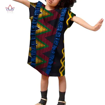 Одежда в африканском стиле Для маленьких девочек, Новогоднее платье на День рождения, платье с короткими рукавами, Детская одежда, Детские платья с блестками WYT590