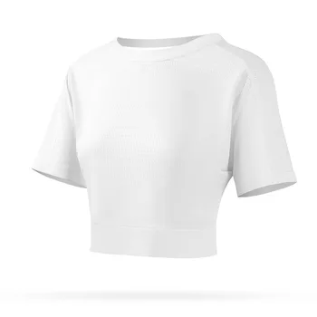 Одежда для фитнеса и йоги, женская Свободная дышащая быстросохнущая футболка для тренировок, халат для бега, Тренировочный топ с коротким рукавом