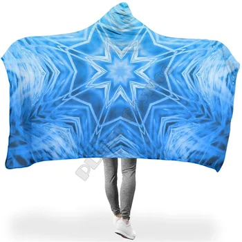 Одеяло с капюшоном с психоделическими цветами для взрослых, яркое детское Шерп-флисовое носимое одеяло, постельное белье из микрофибры, Прямая доставка 02