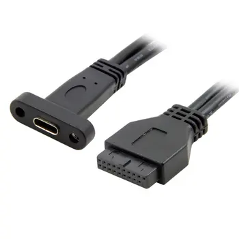 Однопортовый USB 3.1 Type C, разъем USB-C для материнской платы USB 3.0, 19-контактный кабель 40 см