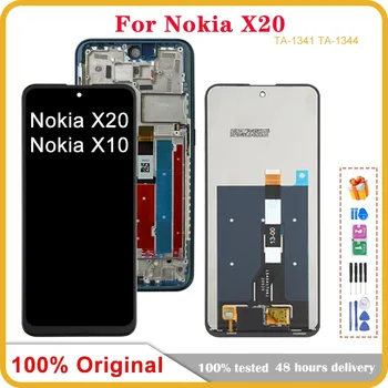 Оригинал Для Nokia X10 X20 TA-1350 TA-1332 TA-1341 TA-1344 ЖК-дисплей с Сенсорным экраном Дигитайзер В Сборе Замена