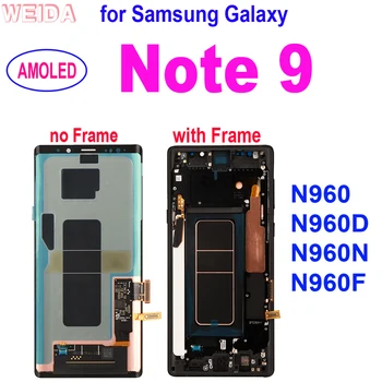 Оригинальный AMOLED для Samsung Galaxy Note 9 ЖК-дисплей Note9 LCD N960 N960D N960N N960F Сенсорный экран Дигитайзер В Сборе Рамка
