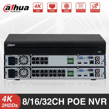 Оригинальный сетевой видеомагнитофон Dahua NVR4208-8P-4KS2/L NVR4216-16P-4KS2/L NVR4232-16P-4KS2/L 8/16/32CH POE 1U 2HDDs 4K и H.265
