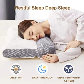 Ортопедическая подушка для облегчения сна Во всех положениях для сна С Затылочной частью Шеи Снимает боль в шее и плечах Прямоугольная