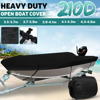 Открытая крышка лодки 210D, водонепроницаемый солнцезащитный козырек, пылезащитный, прицепной чехол для рыбацкой лодки, сверхмощный чехол для морской лодки 3,5 м-4,5 м