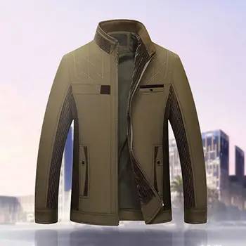 Отличная мужская куртка С длинным рукавом, однотонная, открытая спереди, для мужчин среднего возраста, Мужское Пальто, Мужское пальто