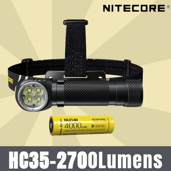 Перезаряжаемый многофункциональный L-образный налобный фонарь NITECORE HC35 с дальностью действия 2700 люмен 134 М и временем работы до 1200 Ч с батареей 4000 мАч
