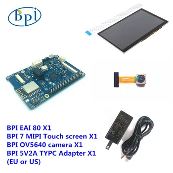 Плата Banana PI BPI EAI 80 + 7-дюймовый сенсорный экран + Модуль камеры OV5640 + Комплект адаптеров