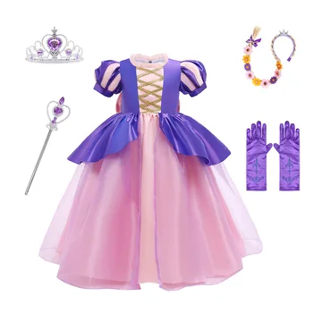 Платье Принцессы для маленьких девочек на Хэллоуин, Сценическое представление, Детский костюм для Косплея, Одежда из тюля, пышные праздничные платья с рукавами