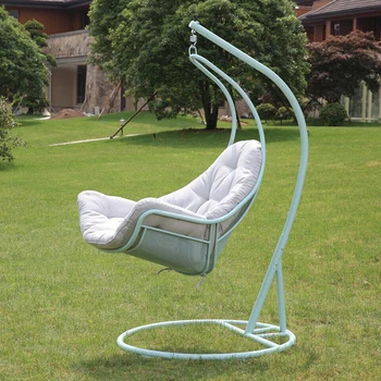 Подвесная подушка для стула, корзина для качания, железный стул, кресло-качалка для взрослых, для помещений и улицы, зеленый цвет