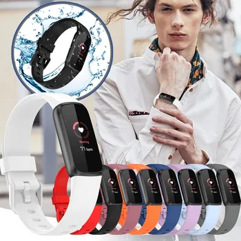 Подходит Для смарт-часов Fitbit Luxe, силиконовый ремешок, ремешок для спортивных часов, 220 мм, модные сменные аксессуары