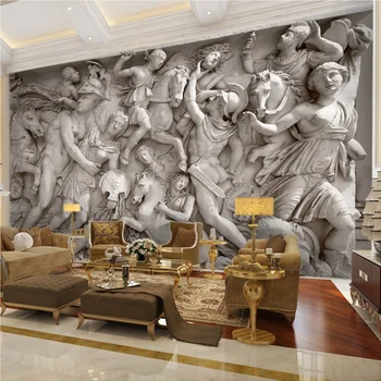 Пользовательские 3D Фотообои Европейские Ретро Римские Статуи Художественная Настенная Роспись Ресторан Гостиная Диван Фоны Настенная Бумага Настенная Роспись 3D
