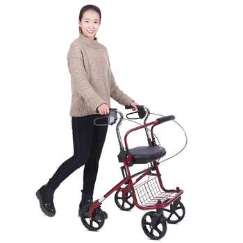 Портативные тележки для покупок для пожилых людей с тормозом, выдерживают нагрузку 100 кг, Складные ходунки для инвалидных колясок для пожилых людей