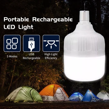 Портативный Кемпинговый фонарь СВЕТОДИОДНЫЙ Аварийный светильник для палатки USB Перезаряжаемый светильник для Рыбалки на открытом воздухе Ночник с крючком Аккумуляторный фонарик