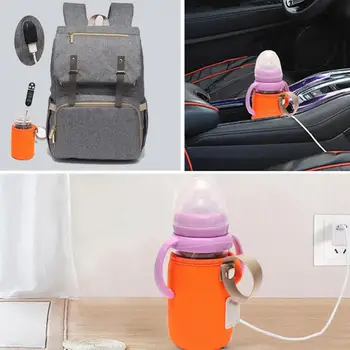 Портативный подогреватель для бутылочек с молоком USB, Детский Хлопок, нейлон, легко моется, Высокая адаптивность, Грелка для коляски, Автомобильная изолированная сумка, чехол