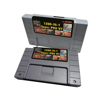 Предустановленные 1200 игр для игровой консоли SNES 16 бит, Игровой картридж 1200 в 1, поддержка версии V2, Сохранение прогресса игры, добавление игр