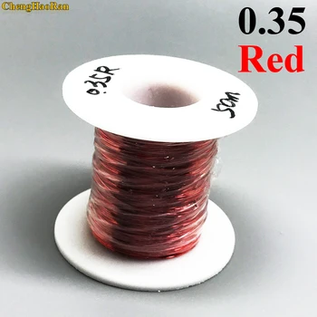 Проволока ChengHaoRan 0,35 мм Красная x 100 м QA-1-155, покрытая полиуретановой эмалью, Медная проволока 100 м/шт.