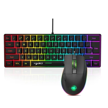 Программируемая игровая мышь и клавиатура для настольного ноутбука, 8 программируемых клавиш с RGB подсветкой, 7200 точек на дюйм, набор мышей