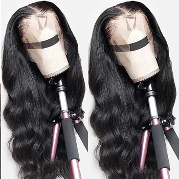 Прозрачный парик из человеческих волос на кружеве 13x4, предварительно выщипанный HD, парики с объемной волной, человеческие волосы, 100% парики из человеческих волос на кружеве для женщин