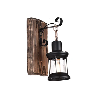 Промышленный деревянный настенный светильник для ресторана, бара, кофейного прохода, Ностальгическая Свеча, бра, настенный светильник для сада во дворе