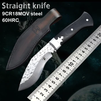 Прямой Нож 9cr18mov Стальной Фиксированный Нож Автомобильный Креативный Инструмент Для Самообороны Кемпинг Охота Спасательный Острый Нож Нож Для Выживания Edc