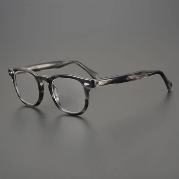 Ретро Оправа для очков ручной работы Высокого качества, Мужская Ацетатная, Японский бренд 504, Дизайнерские очки, Очки для оптической близорукости по рецепту,