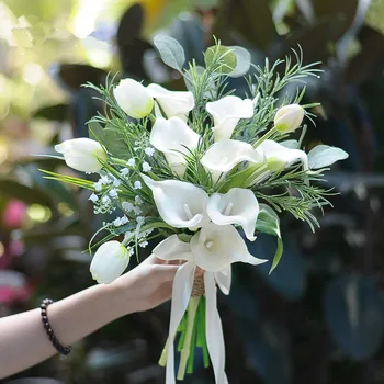 Свадебные Цветы в стиле Кантри СЕСТФАР, Искусственный Букет Невесты, Свадьба в Европейском Стиле, Цветок Подружки Невесты, Эвкалипт, Белые розы, Свадьба