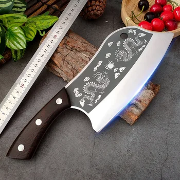 Сверхмощный китайский кухонный нож Для разделки мяса, Мясницкий Нож С деревянной ручкой, Нож из нержавеющей стали, Кухонный нож для приготовления пищи шеф-повара