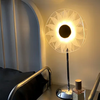 Светодиодная вставляемая Креативная настольная лампа с подсолнухом и ветряной мельницей, подходящая для прикроватной тумбочки в спальне, Маленький ночник в подарок