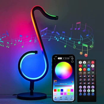Светодиодная настольная лампа с технологией Bluetooth Smart - RGB Освещение атмосферы игровой комнаты -Ночник с регулируемой яркостью Музыкальные ноты для вечеринки