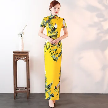Сексуальное Вечернее Длинное Платье Ципао в Традиционном Китайском Стиле, Восточное Женское Элегантное Вечернее Платье Vestido, Большие Размеры S-5XL
