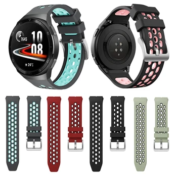Силиконовый Ремешок для Часов Huawei Watch GT 2e Smartwatch Band Замена GT2e Браслет 22 мм Браслет Ремень Ремешки Для Часов Дышащие