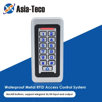 Система контроля доступа к Двери с Подсветкой RFID wiegand 26/34 IP68 Водонепроницаемая Металлическая Клавиатура Proximity Card Автономная С 2000 Пользователями