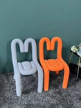 Скандинавский Дизайнерский Кофейный стул с легкой Роскошной спинкой, Обеденные стулья, Мебель для гостиной, Байковое кресло, Туалетный столик для спальни