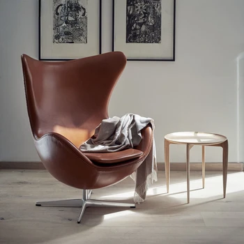 Скандинавский Дизайнерский стул из яичной скорлупы, Вращающийся стул для кабинета, Кресло для гостиной, Односпальный диван, Кресло-тигр, Ленивый Откидывающийся стул, Подставка для ног, Декор комнаты