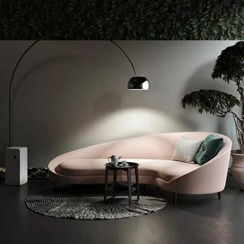 Скандинавский современный легкий роскошный изогнутый диван Клуб красоты минималистичный креативный диван Американский офис продаж Художественный диван