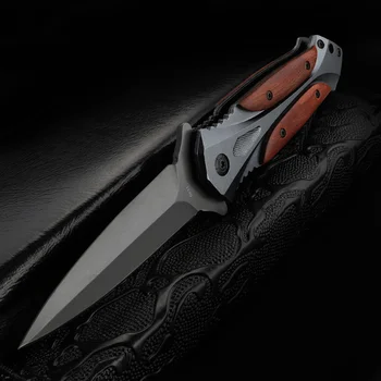 Складной нож с деревянной ручкой, открытый карманный нож, кемпинг, EDC, охотничий нож, многофункциональный нож высокой твердости