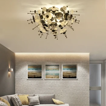 Современный Простой Потолочный светильник с золотым Акриловым покрытием, Фейерверк, светодиодная лампа для спальни, гостиной, столовой, Осветительное оборудование G9, Приспособление
