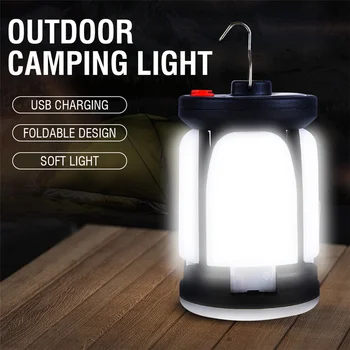 Солнечный светодиодный фонарь для Кемпинга с 4 Листьями, Портативная Складная Уличная Водонепроницаемая лампа для палатки, USB Перезаряжаемый Аварийный ночной светильник, Фонарик