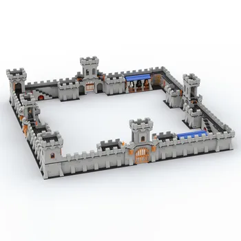 Средневековый замок Moc, Древняя городская стена, сцена, башня, Бесплатная комбинированная сборка, Совместимый маленький строительный блок, детские игрушки в подарок